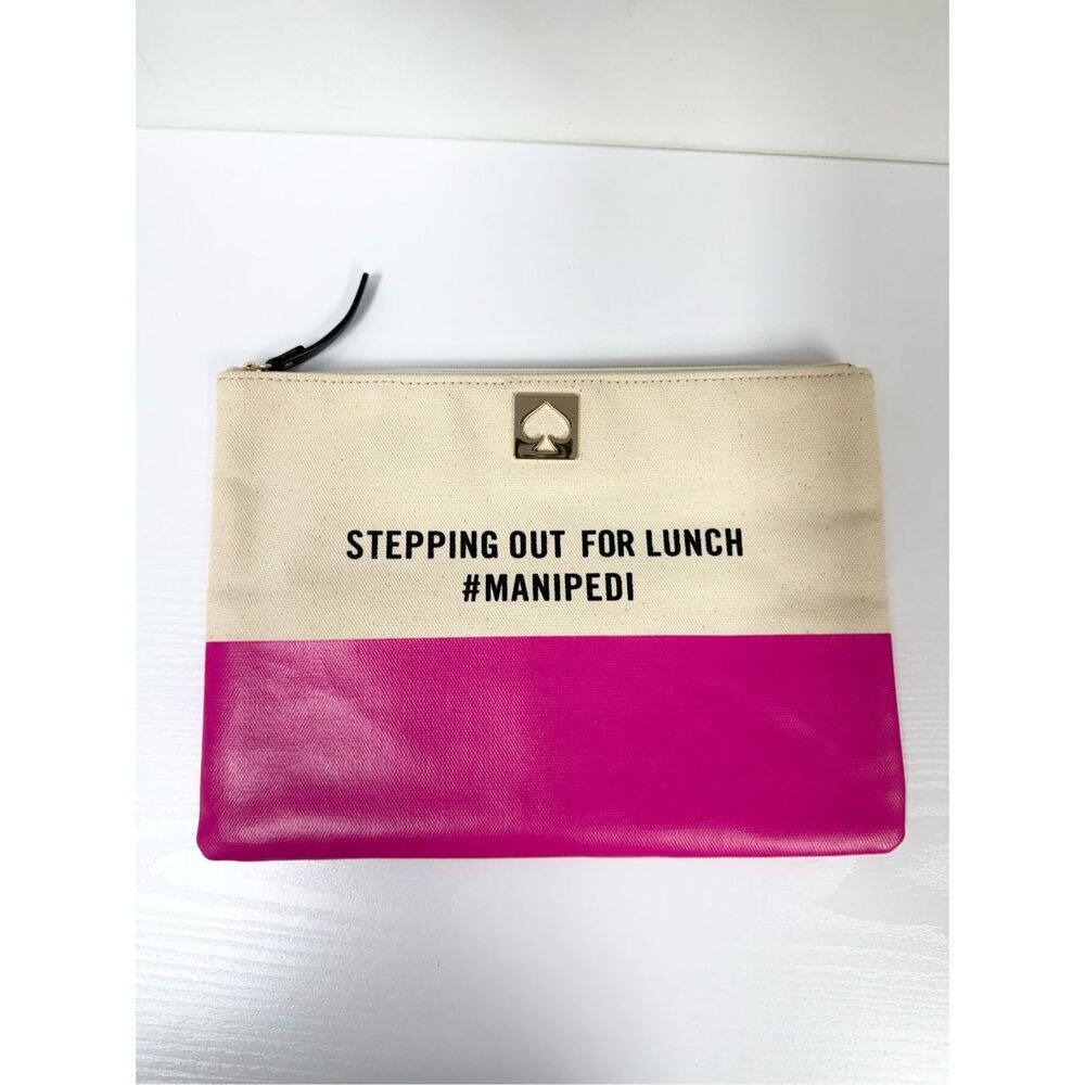 Kate Spade Call to Action Stepping Out For Lunch #manipedi Clutch Pouch Pink Geo